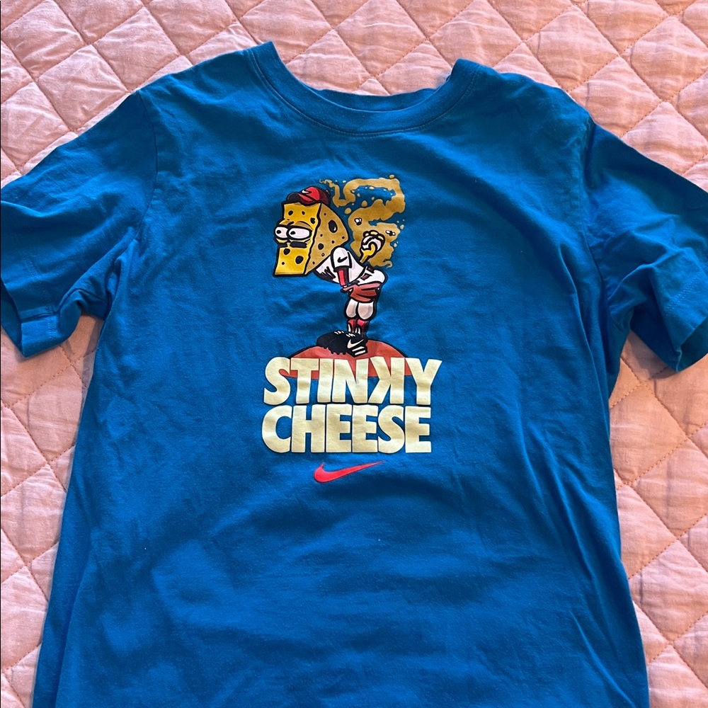 Nike Blue Kids Tee with Stinky Cheese Graphic